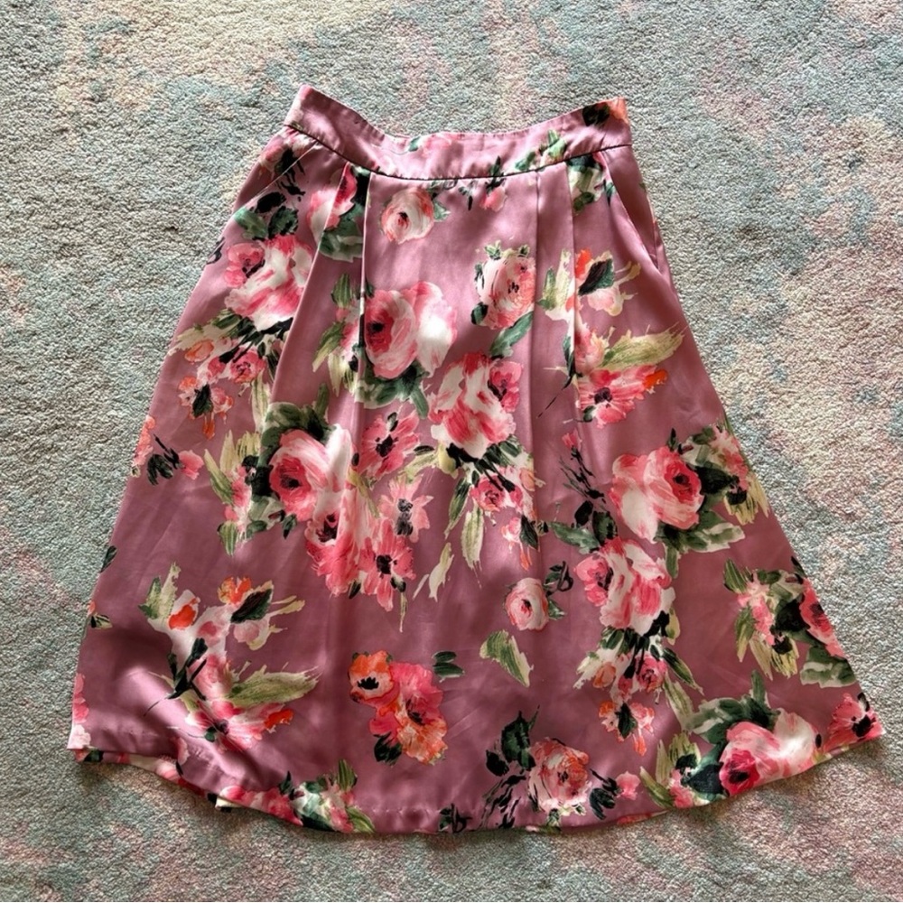 Potter's Pot Pink Pleated Midi Skirt Ballet Soft Silky